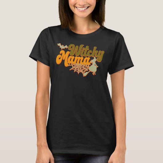 Witchy Mama Funny Spooky Mama Halloween Geschenkid T-Shirt (Vorderseite)