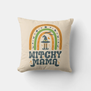 Witchy Mama Mama Mother Rainbow Groovy Halloween Kissen