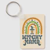 Witchy Mama Mama Mother Rainbow Groovy Halloween Schlüsselanhänger (Vorderseite)