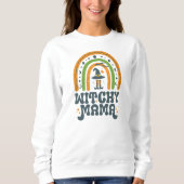 Witchy Mama Mama Mother Rainbow Groovy Halloween Sweatshirt (Vorderseite)