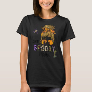 Witchy Mama Skull Witch Groovy One Spooky T-Shirt