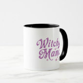 Witchy Mama Stars Lila weißes Halloween Tasse (VorderseiteRechts)