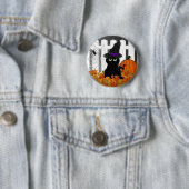 Witchy Miezekatze-Halloween-Knopf Button (Beispiel)