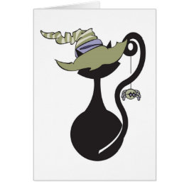 Witchy Miezekatze in der grünen Hut-Karte