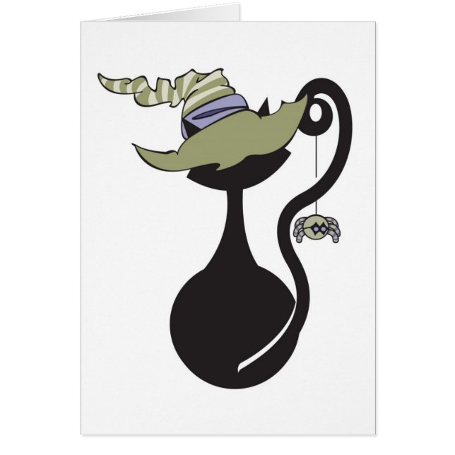 Witchy Miezekatze in der grünen Hut-Karte (Vorne)