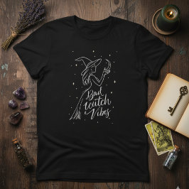 Witchy Minimal — Bad Witch Vibes Modern Line Art T-Shirt