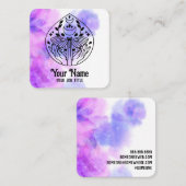 Witchy Mystic Moth Moon Spiritual Business Card Quadratische Visitenkarte (Vorne/Hinten)