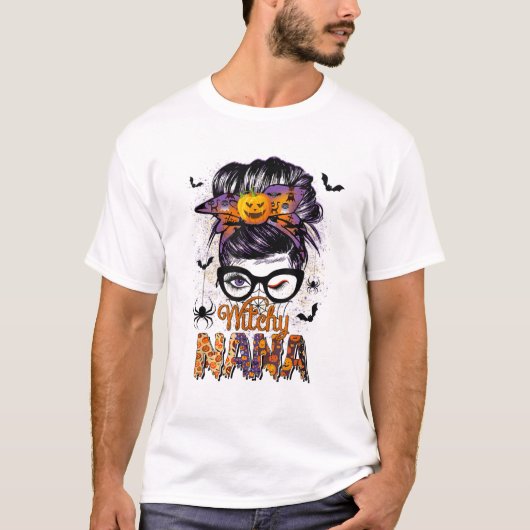 Witchy Nana Messy Bun T-Shirt (Vorderseite)
