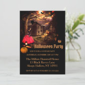 Witchy Night Halloween Night Party Einladung (Stehend Vorderseite)