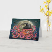 Witchy Octopus Card Karte (Gelbe Blume)