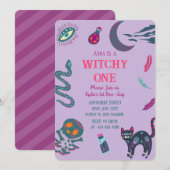Witchy One Halloween Einladung (Vorne/Hinten)