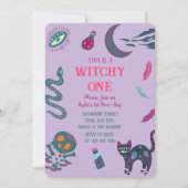 Witchy One Halloween Einladung (Vorderseite)