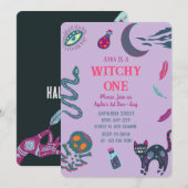 Witchy One Halloween Einladung (Vorne/Hinten)
