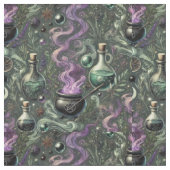Witchy Pattern-Cauldron und Potion Design Stoff (Nahaufnahme)