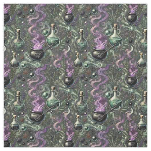 Witchy Pattern-Cauldron und Potion Design Stoff (Muster)