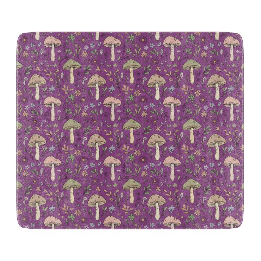 Witchy Plum Purple Fungi Gothic Kitchen Decor Gift Schneidebrett (Vorderseite)