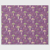 Witchy Plum Purple Fungi Seamless Pattern Gift Geschenkpapier (Flach)