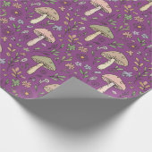 Witchy Plum Purple Fungi Seamless Pattern Gift Geschenkpapier (Ecke)