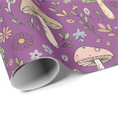 Witchy Plum Purple Fungi Seamless Pattern Gift Geschenkpapier (Rolleneckpunkt)