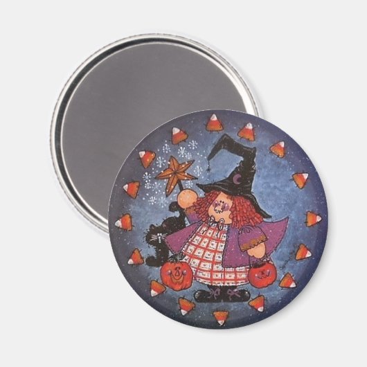 Witchy Poo Button Magnet (Vorderseite/Rückseite)