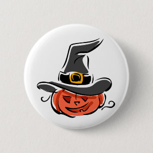 Witchy Pumpkin Button