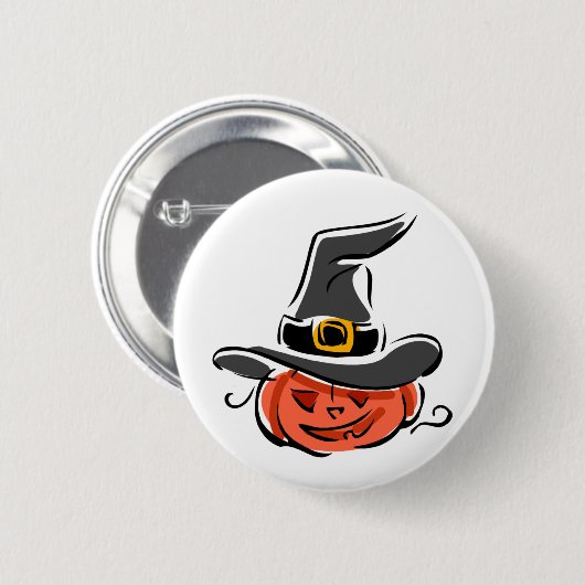 Witchy Pumpkin Button (Vorne & Hinten)