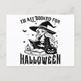 Witchy Reads: Ich bin zu Halloween gebucht Postkarte