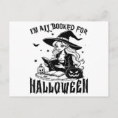 Witchy Reads: Ich bin zu Halloween gebucht Postkarte (Vorderseite)
