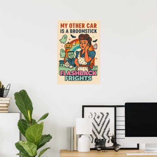 Witchy Retro Kitchen Chaos Poster (Heimbüro)