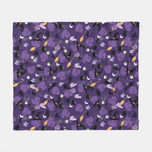 Witchy Rubber Ducks Fleece Blanket (Vorderseite (Horizontal))