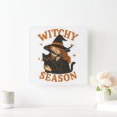 Witchy-Saison Quadratische Wanduhr (Zuhause)