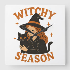 Witchy-Saison Quadratische Wanduhr