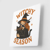 Witchy-Saison Quadratische Wanduhr (Winkel)