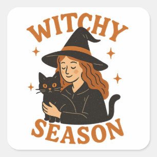 Witchy-Saison Quadratischer Aufkleber