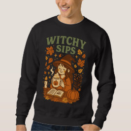 Witchy Sips Halloween T - Shirt | Gemütlicher Hexe