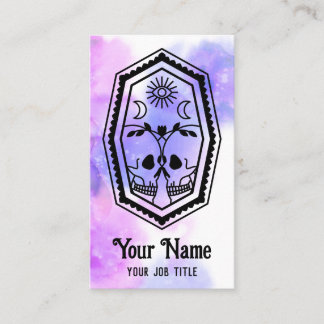 Witchy Skull Coffin Mystic Spiritual Business Card Visitenkarte