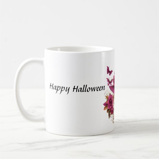 Witchy Skull Halloween-Tasse Kaffeetasse (Links)