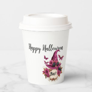 Witchy Skull "Happy Halloween" Reiseumarmung Pappbecher