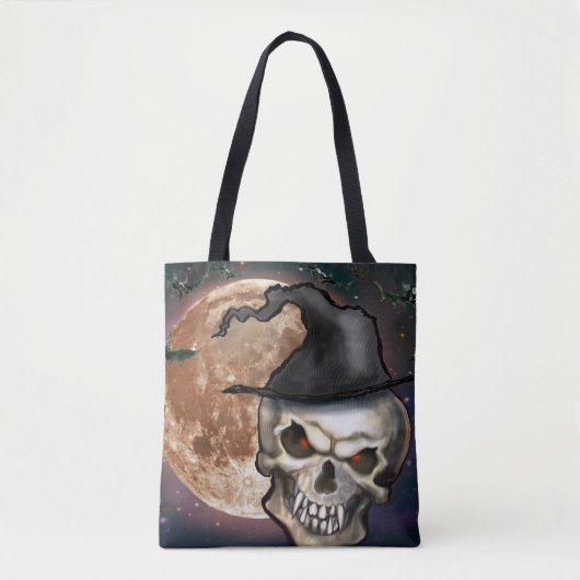 Witchy Skull Hat Tote Bag Tasche (Vorderseite)