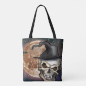 Witchy Skull Hat Tote Bag Tasche (Rückseite)