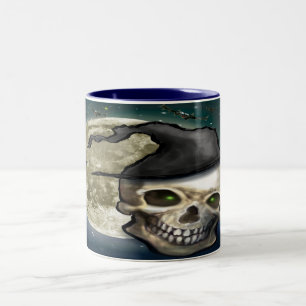 Witchy Skull Zwei-Tone-Kaffee-Tasse Zweifarbige Tasse