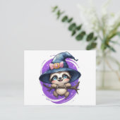 Witchy Sloth Postkarte (Stehend Vorderseite)