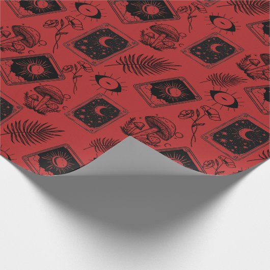 Witchy Tarot Botanischer Pilz Geschenkpapier (Ecke)