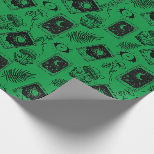 Witchy Tarot Botanischer Pilz Geschenkpapier (Ecke)