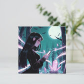 Witchy Themed Birthday Party Einladung (Stehend Vorderseite)