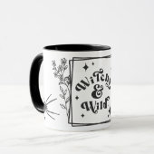 Witchy und Wild Retro schwarz Happy Halloween Tasse (Vorderseite Links)