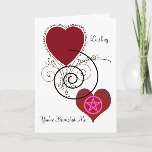 Witchy Valentine Feiertagskarte (Vorderseite)