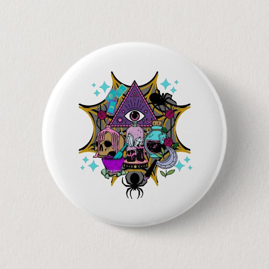 Witchy Vibes and Spiders Button (Vorderseite)