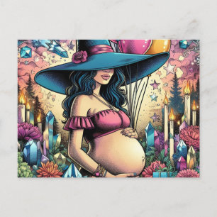 Witchy Vibes Baby Shower Einladungspostkarte