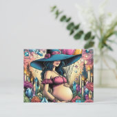 Witchy Vibes Baby Shower Einladungspostkarte (Stehend Vorderseite)